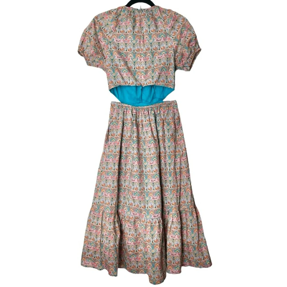 J. Crew Side Cutout Organic Cotton Dress Liberty Giorgia Duke Fabric